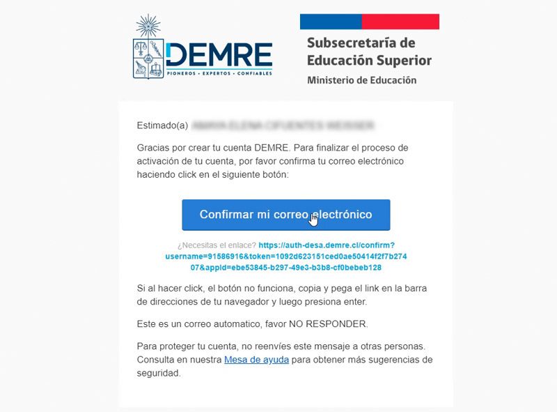 Confirmar Correo para validar tu contraseña