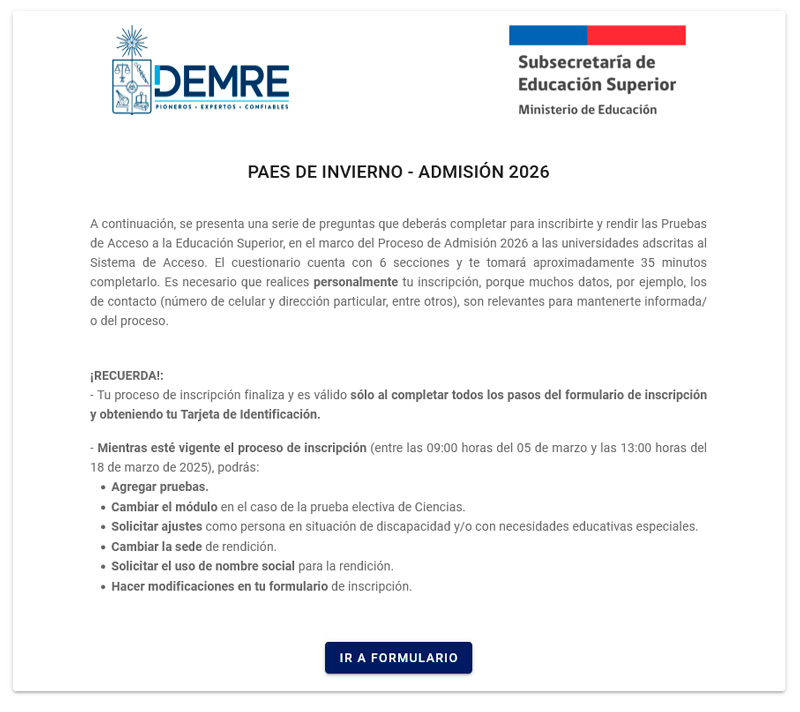 Pantalla de inicio