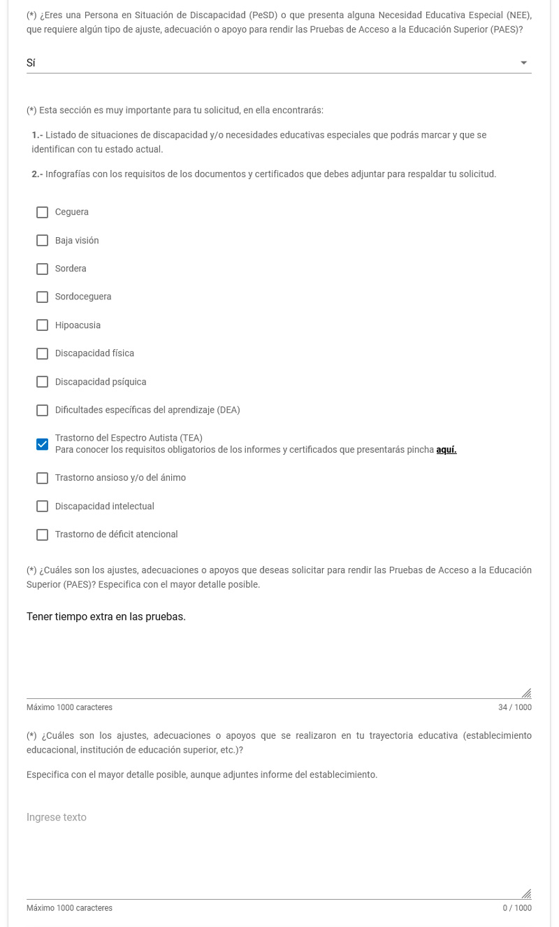 Persona en situación de discapacidad y/o necesidades educativas especiales (NEE)