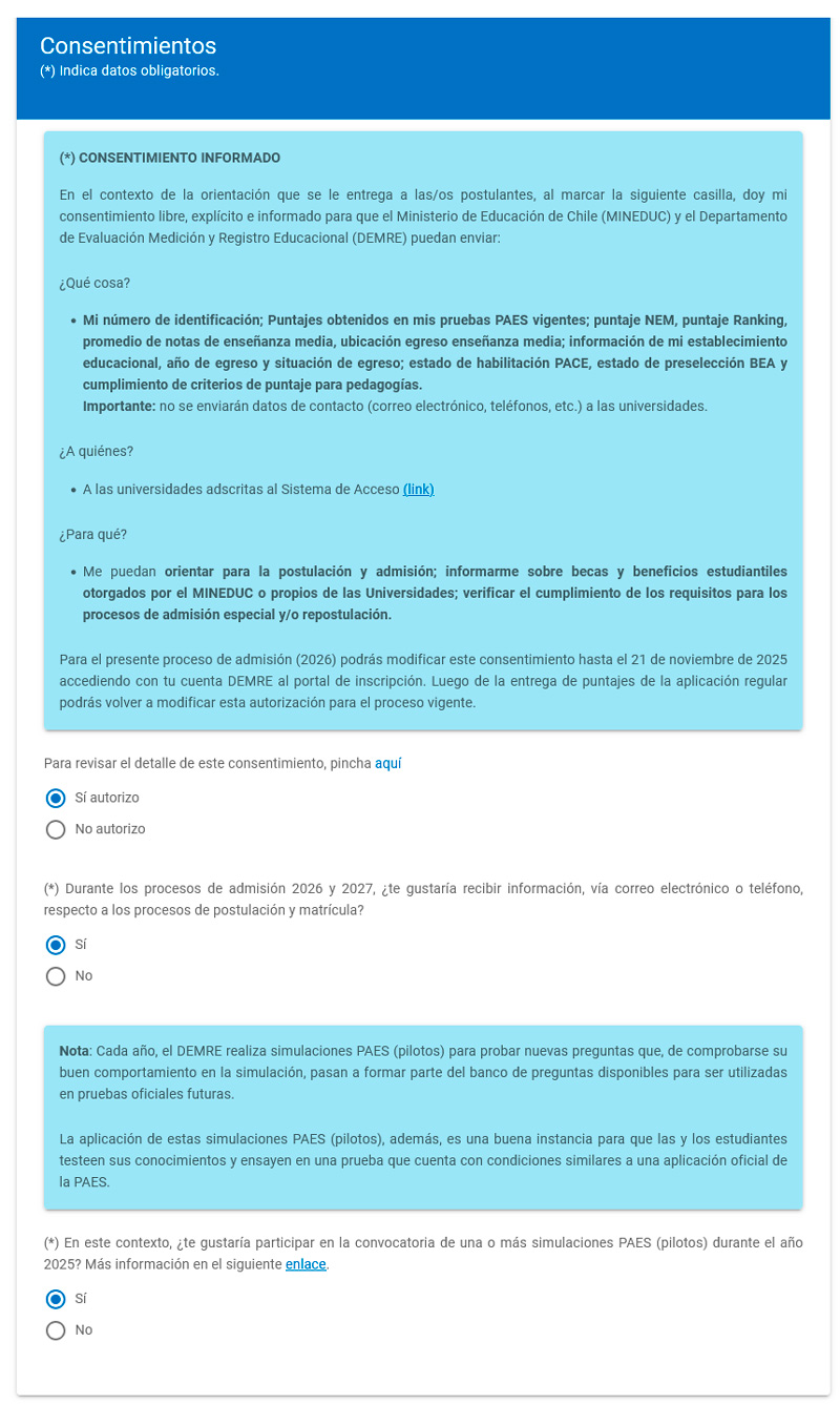 Paso 4: Consentimiento Paso 5