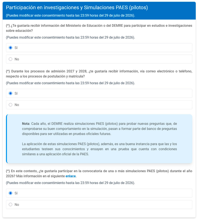 Simulaciones DEMRE