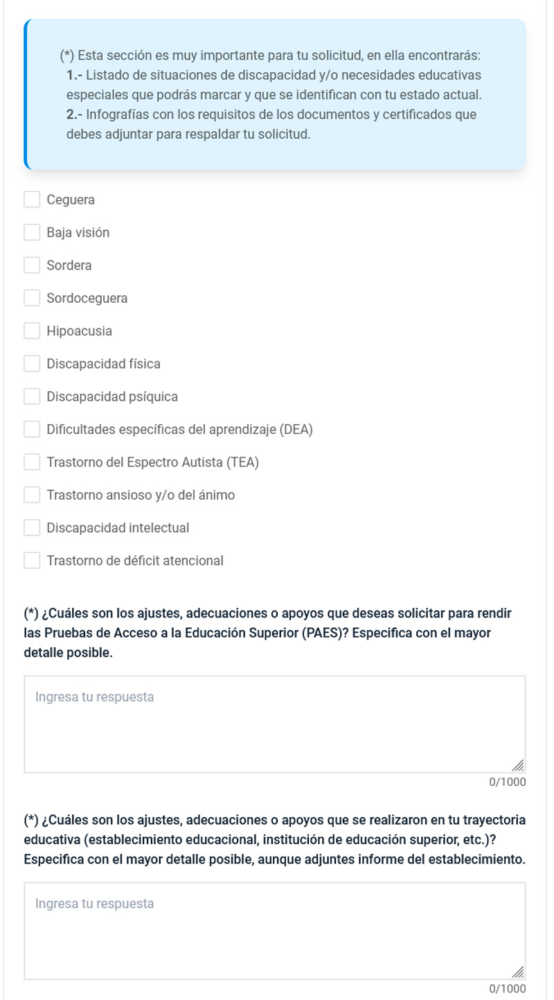 Persona en situación de discapacidad y/o necesidades educativas especiales (NEE)