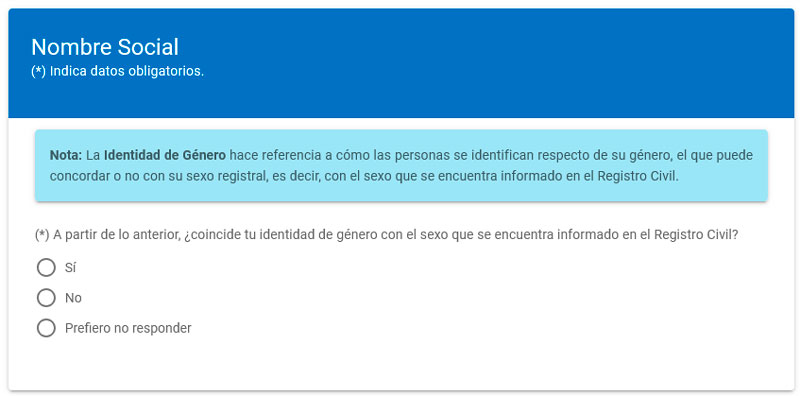 Rendición con Nombre Social