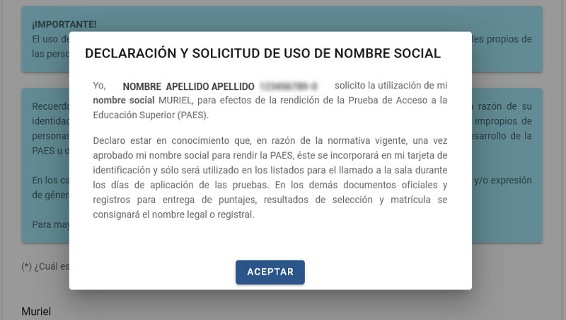 Declaración Nombre Social