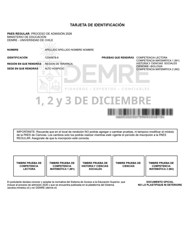 Tarjeta de Identificación