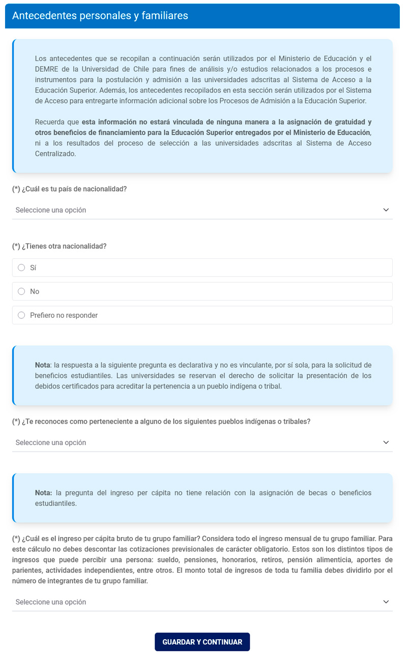 Antecedentes personales y familiares
