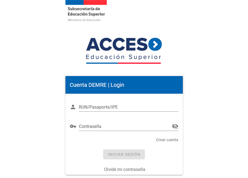 Acceso Postulación