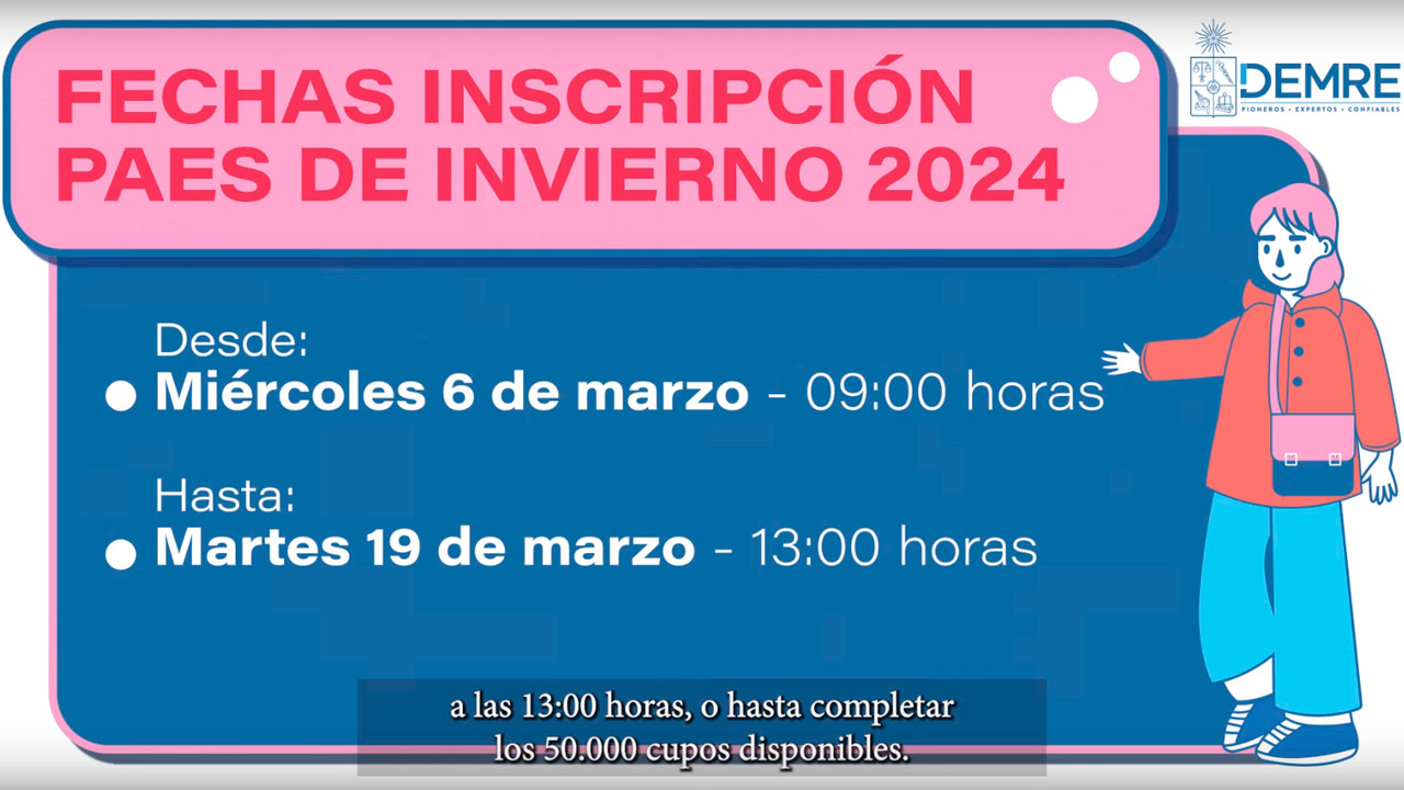 Inscripción PAES Invierno - Proceso 2025