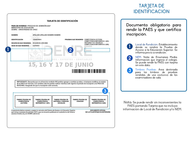 tarjeta de identificacion