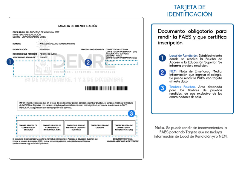 Tarjeta de Identificacion