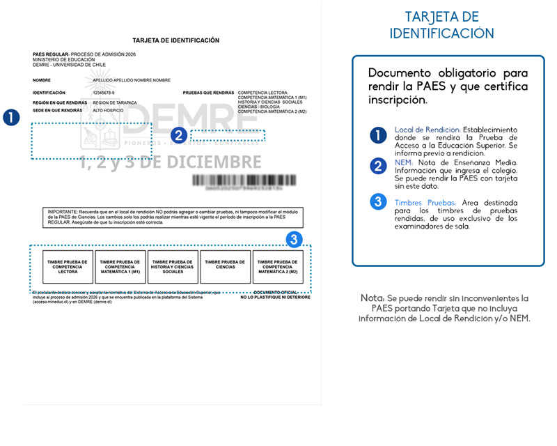tarjeta de identificacion